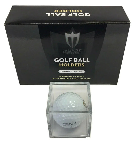 Golf ball plastic cube display case holders (box of 6) - AutographsForSale.com