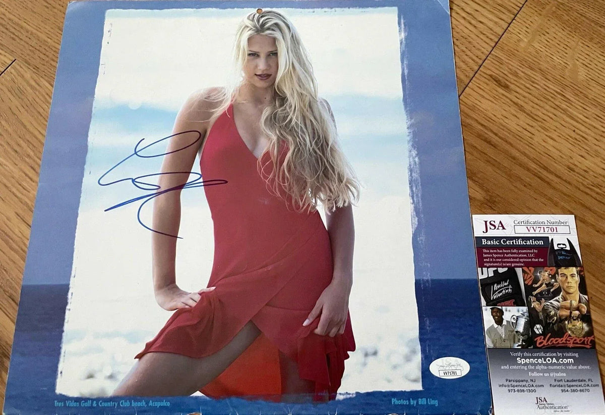 Anna Kournikova autographed sexy calendar page photo JSA - AutographsForSale.com