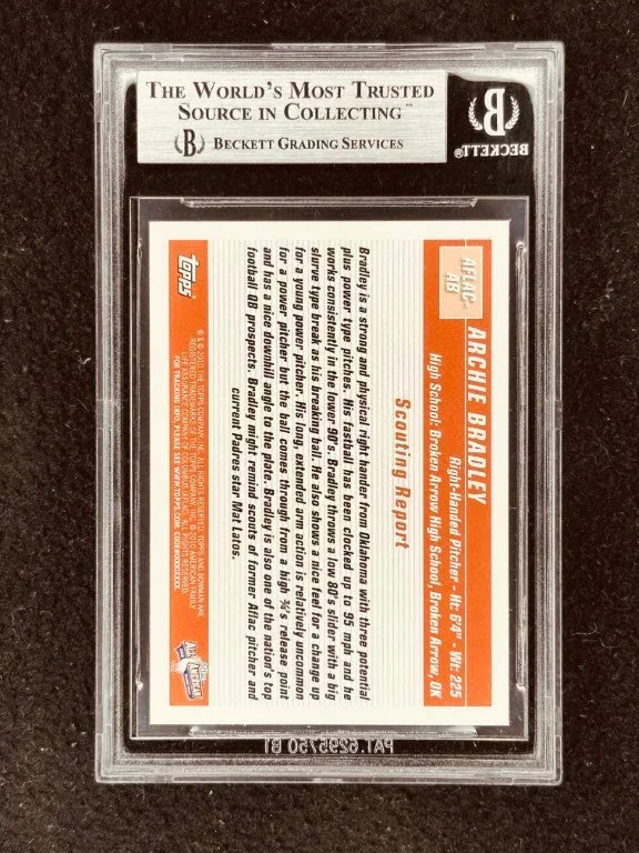 Archie Bradley 2010 AFLAC Bowman Rookie Card grade BGS 9 MT - AutographsForSale.com