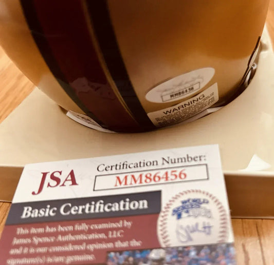 Steve Young autographed San Francisco 49ers mini helmet painted by Jolene Jessie JSA - AutographsForSale.com