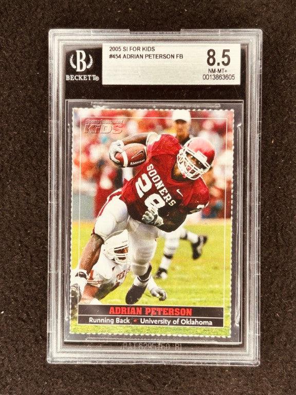 Adrian Peterson Oklahoma Sooners 2005 SI for Kids RC BGS 8.5 - AutographsForSale.com