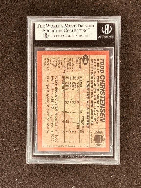 Todd Christensen Raiders 1983 Topps RC BGS 8 NmMt - AutographsForSale.com