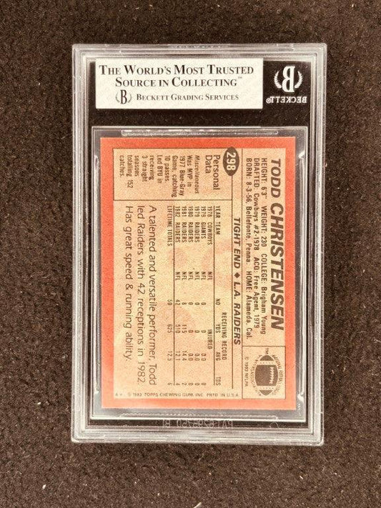 Todd Christensen Raiders 1983 Topps RC BGS 8 NmMt - AutographsForSale.com