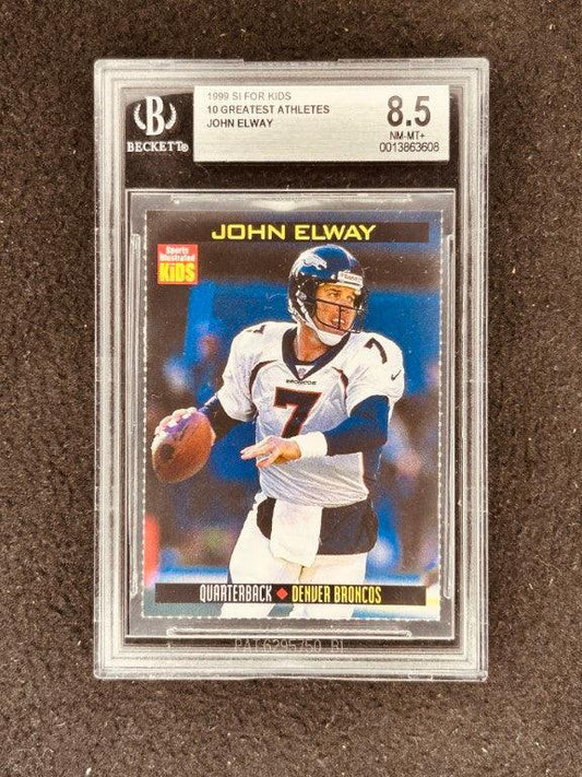 John Elway Denver Broncos 1999 Sports Illustrated for Kids card BGS Graded 8.5 - AutographsForSale.com