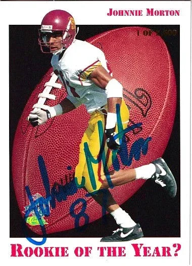 Johnnie Morton autographed 1994 USC Trojans Classic Rookie of the Year card - AutographsForSale.com