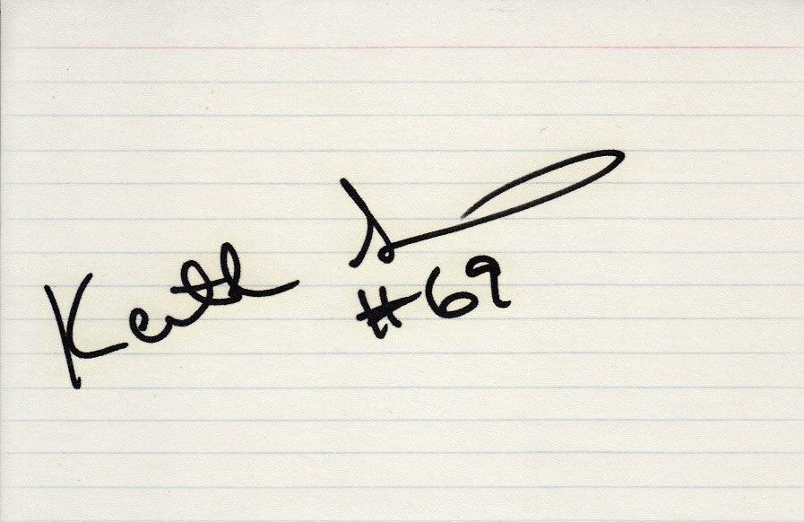 Keith Sims autographed 4x6 index card Miami Dolphins - AutographsForSale.com