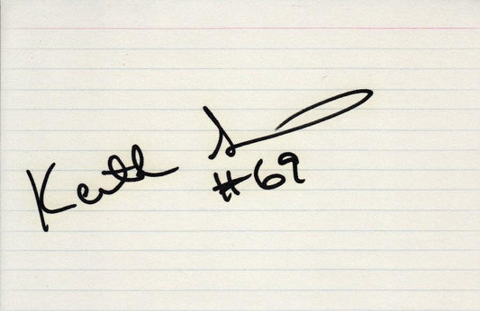 Keith Sims autographed 4x6 index card Miami Dolphins - AutographsForSale.com