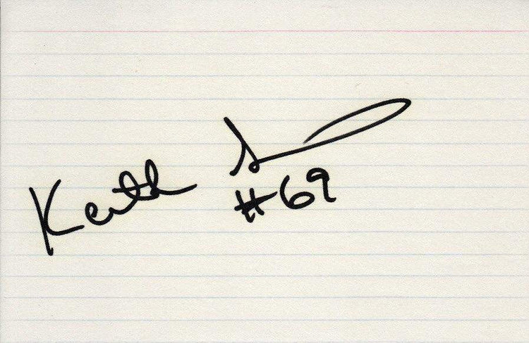 Keith Sims autographed 4x6 index card Miami Dolphins - AutographsForSale.com