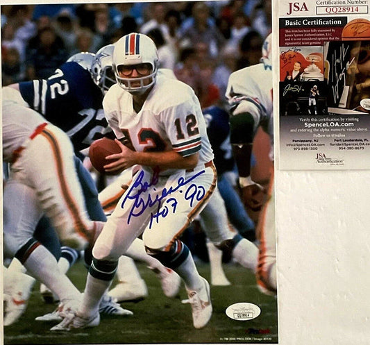 Bob Griese signed Dolphins 8x10 photo with HOF 90 JSA - AutographsForSale.com