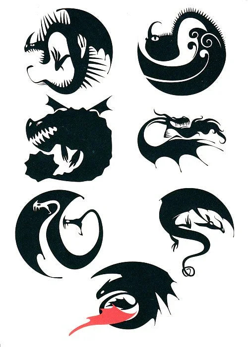 Dragons Defenders of Berk 2014 Wondercon sheet of 7 temporary tattoos How to Train Your Dragon - AutographsForSale.com