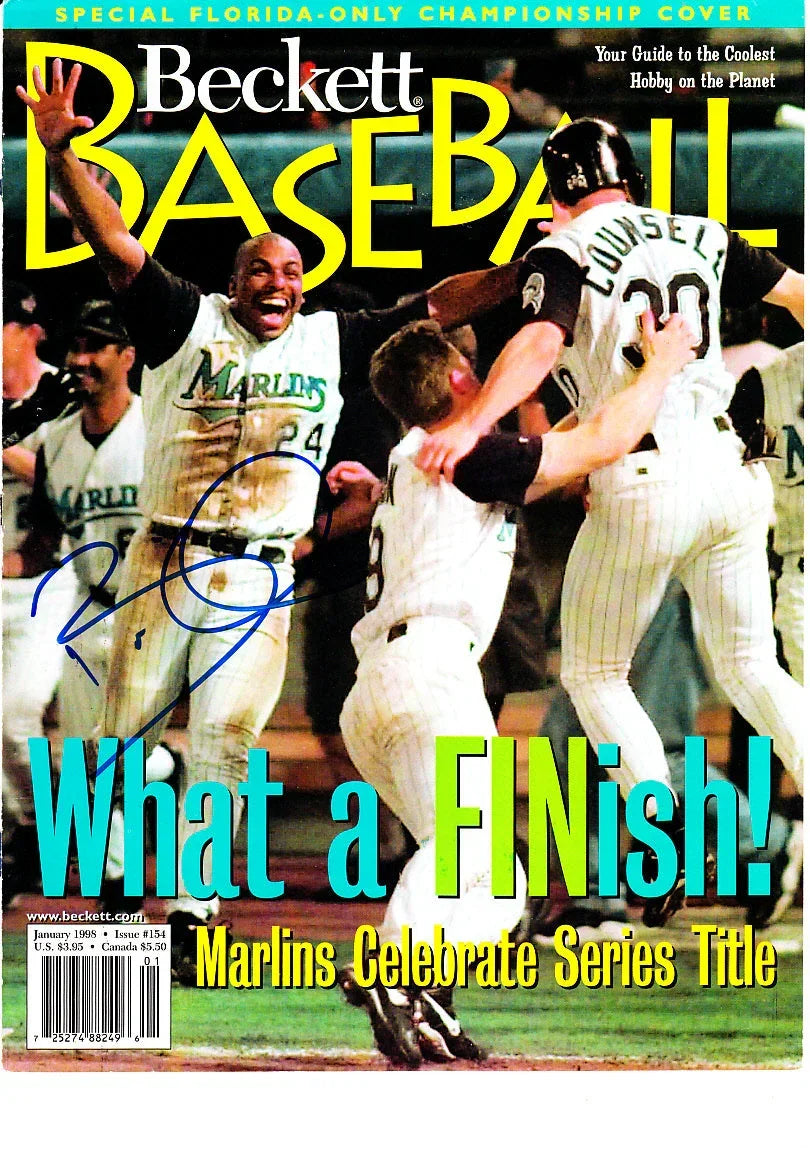 Bobby Bonilla signed 1997 Marlins World Series Celebration Beckett Baseball cover - AutographsForSale.com