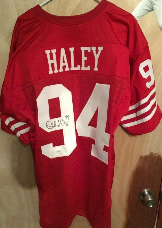 Charles Haley autographed SF 49ers red jersey JSA Witness - AutographsForSale.com