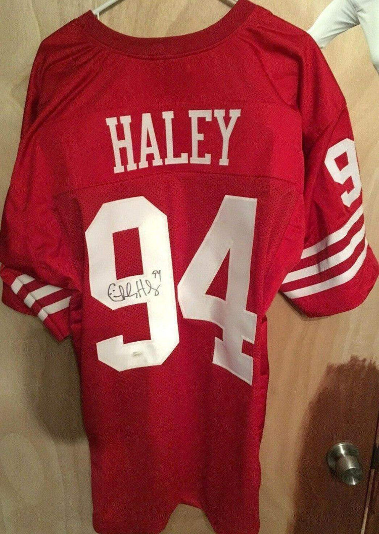 Charles Haley autographed SF 49ers red jersey JSA Witness - AutographsForSale.com