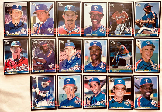 17 autographed 1985 Donruss Texas Rangers cards Buddy Bell Charlie Hough Larry Parrish - AutographsForSale.com