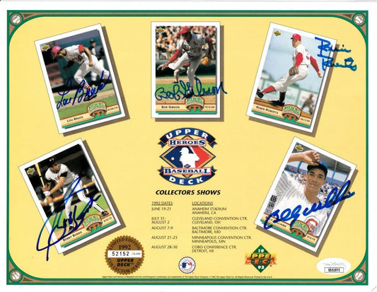 Rollie Fingers Reggie Jackson Gaylord Perry Brooks Robinson signed 1992 Upper Deck card sheet JSA - AutographsForSale.com