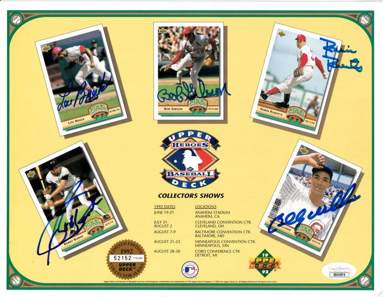 Rollie Fingers Reggie Jackson Gaylord Perry Brooks Robinson signed 1992 Upper Deck card sheet JSA - AutographsForSale.com
