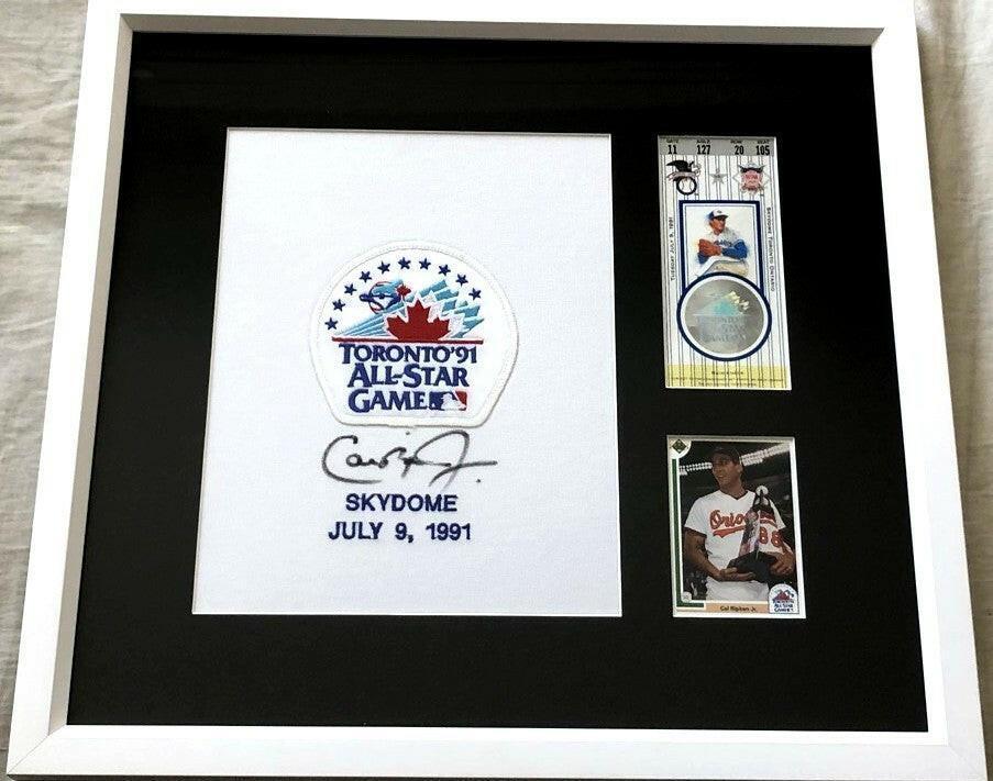 Cal Ripken autographed 1991 All-Star Game jersey patch framed with ticket stub JSA Orioles - AutographsForSale.com