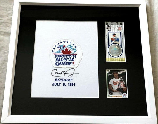 Cal Ripken autographed 1991 All-Star Game jersey patch framed with ticket stub JSA Orioles - AutographsForSale.com