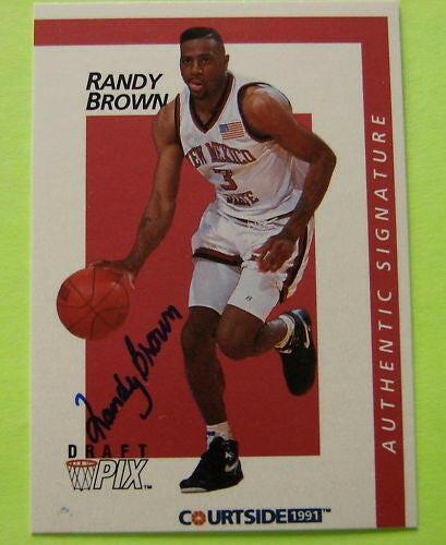 Randy Brown certified signed New Mexico St Aggies 1991 Courtside card - AutographsForSale.com