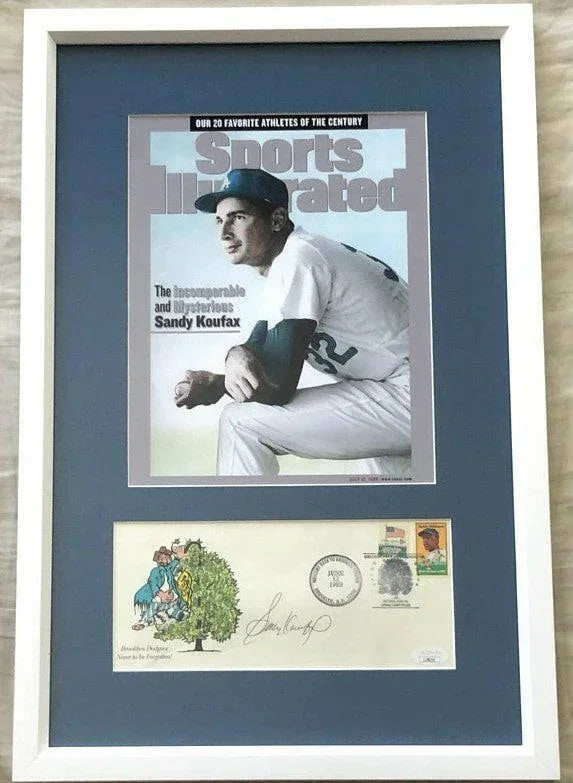 Sandy Koufax signed Dodgers cachet framed Sports Illustrated cover JSA - AutographsForSale.com