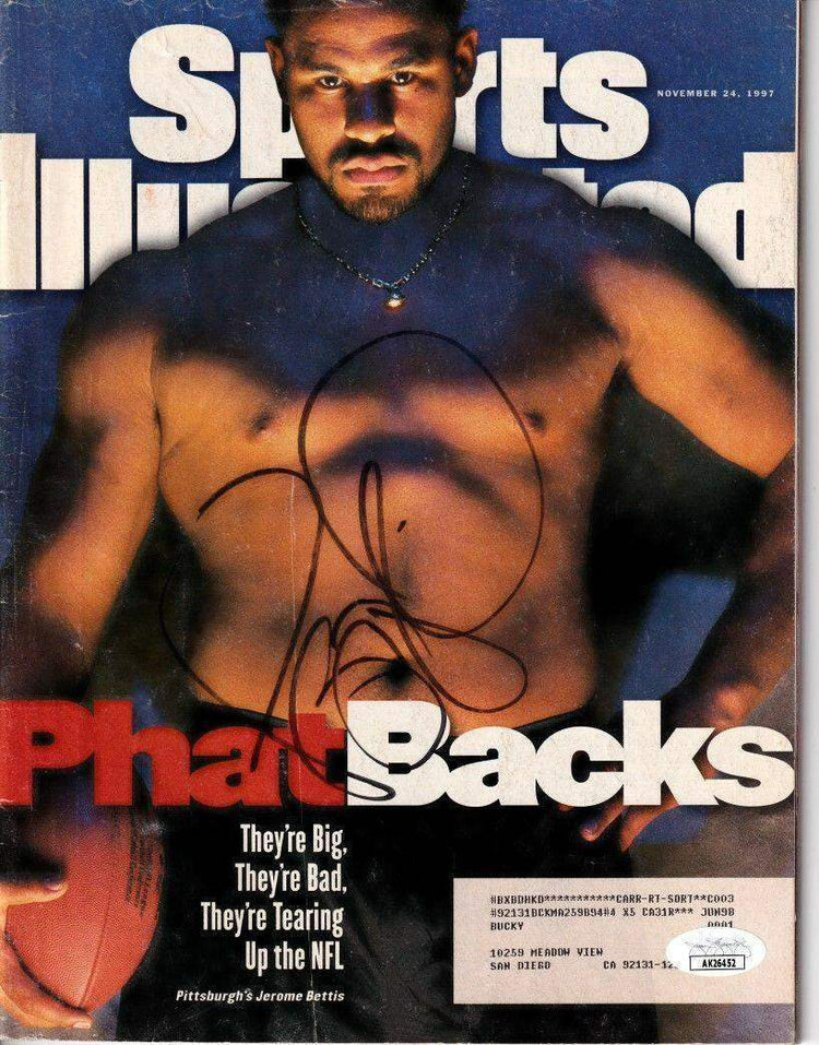 Jerome Bettis signed Steelers 1997 Sports Illustrated magazine JSA - AutographsForSale.com