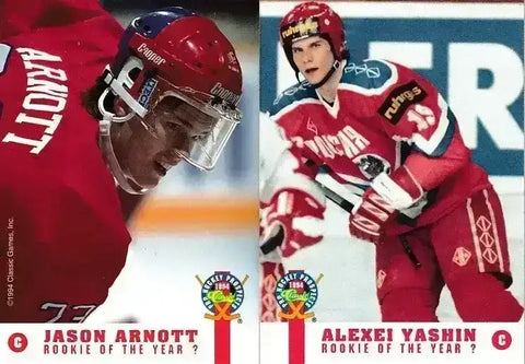 Jason Arnott Alexei Yashin 1994 Classic Pro Prospects Rookie of Year card - AutographsForSale.com