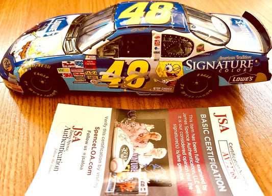 Jimmie Johnson autographed 2003 Lowe’s SpongeBob 1:24 Action Collectibles diecast car JSA - AutographsForSale.com