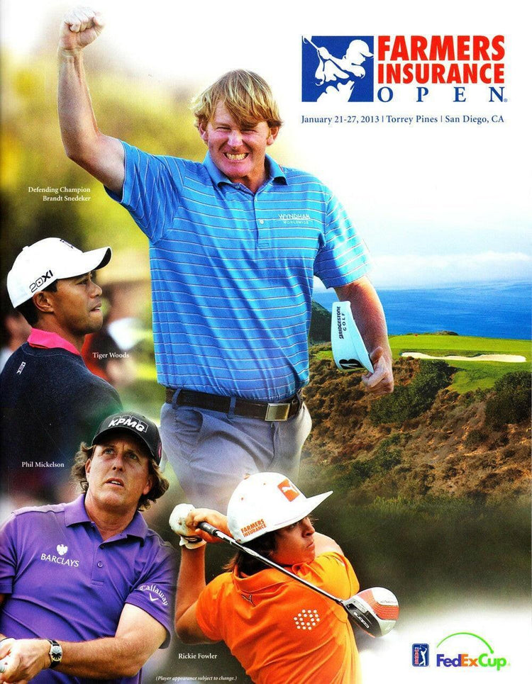 2013 Farmers Insurance Open program Pairings Tiger Woods PGA Tour Win 75 - AutographsForSale.com