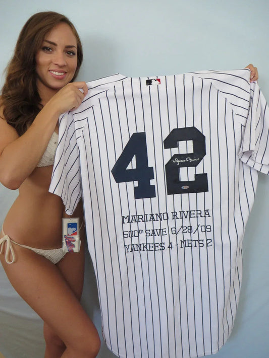 Mariano Rivera signed NY Yankees 500th Save game jersey STEINER - AutographsForSale.com
