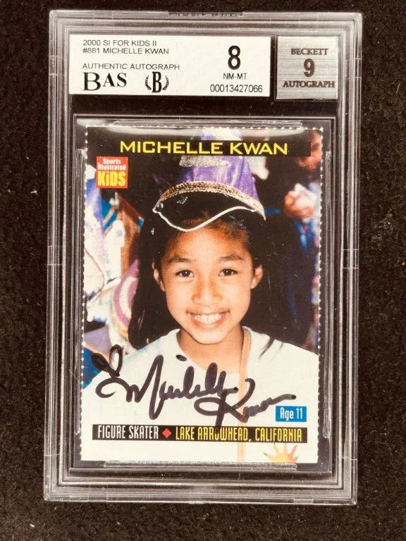 Michelle Kwan signed 2000 SI for Kids card BAS BGS grade 8 - AutographsForSale.com