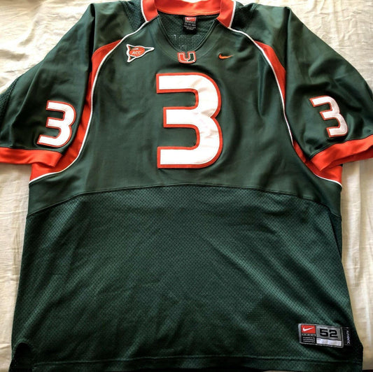Frank Gore Miami Hurricanes 2004 Nike green game model jersey - AutographsForSale.com