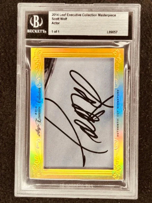 Scott Wolf 2014 Leaf Masterpiece Cut Signature certified autograph card 1/1 JSA - AutographsForSale.com