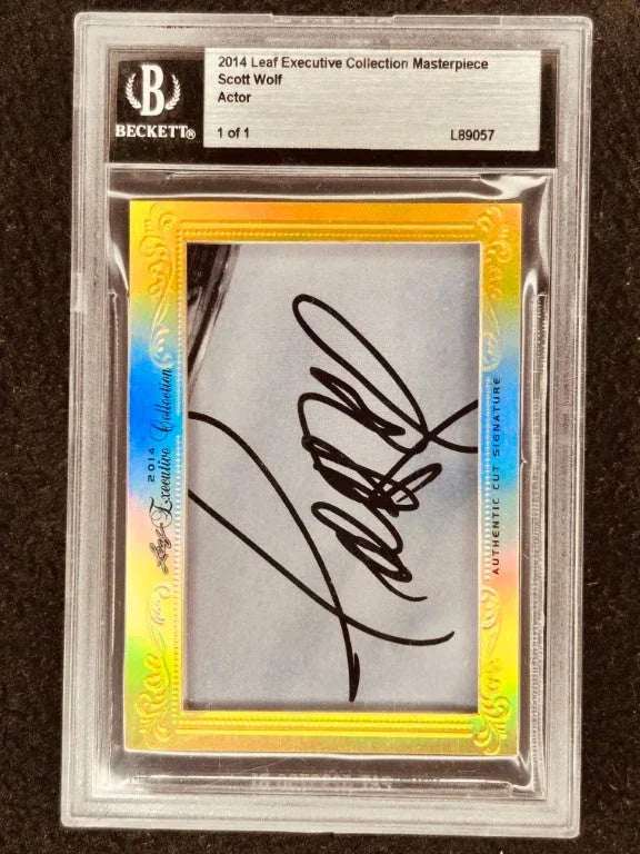 Scott Wolf 2014 Leaf Masterpiece Cut Signature certified autograph card 1/1 JSA - AutographsForSale.com