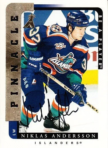 Niklas Andersson certified signed NY Islanders 1996-97 Pinnacle Be A Player card - AutographsForSale.com