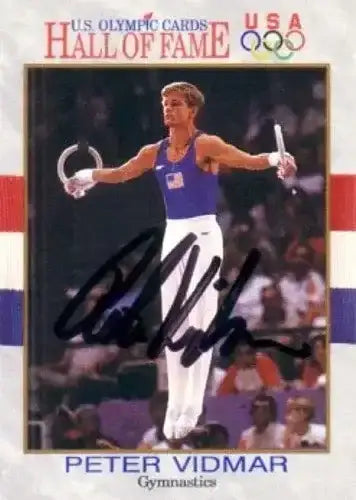Peter Vidmar autographed 1991 US Olympic Hall of Fame gymnastics card - AutographsForSale.com