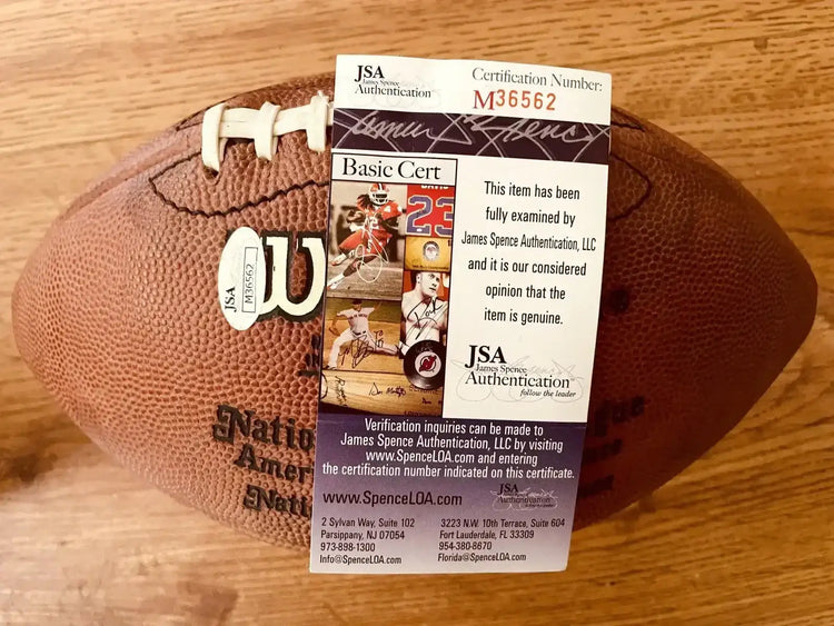 Jim Brown signed NFL game Football JSA Cleveland Browns - AutographsForSale.com