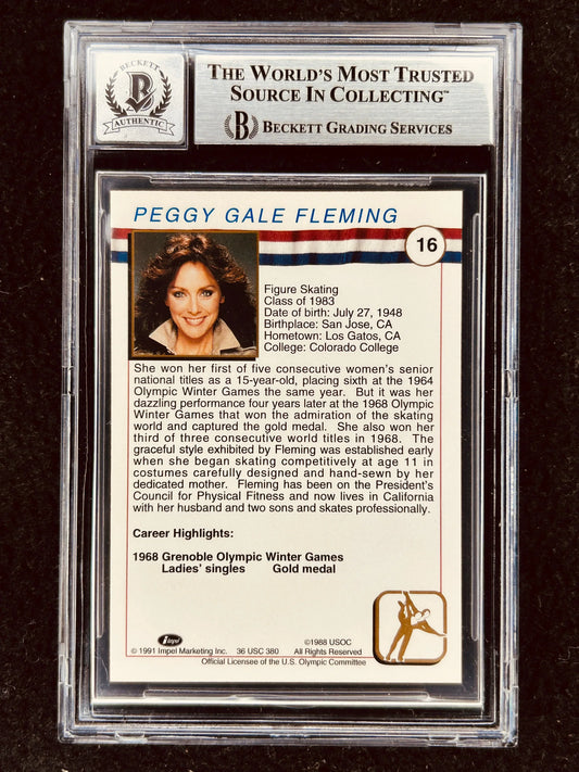 Peggy Fleming signed 1991 US Olympic Hall of Fame ice skating card BAS certified grade 10 - AutographsForSale.com