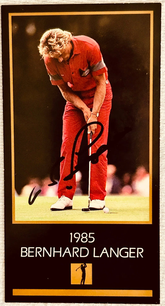 Bernhard Langer autographed 1985 Masters Champion golf card - AutographsForSale.com