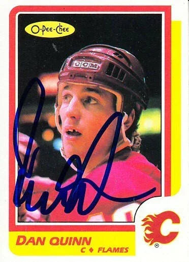 Dan Quinn autographed Calgary Flames 1986-87 O-Pee-Chee card - AutographsForSale.com