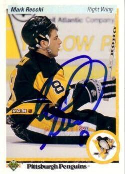 Mark Recchi signed Pittsburgh Penguins 1990-91 Upper Deck RC - AutographsForSale.com