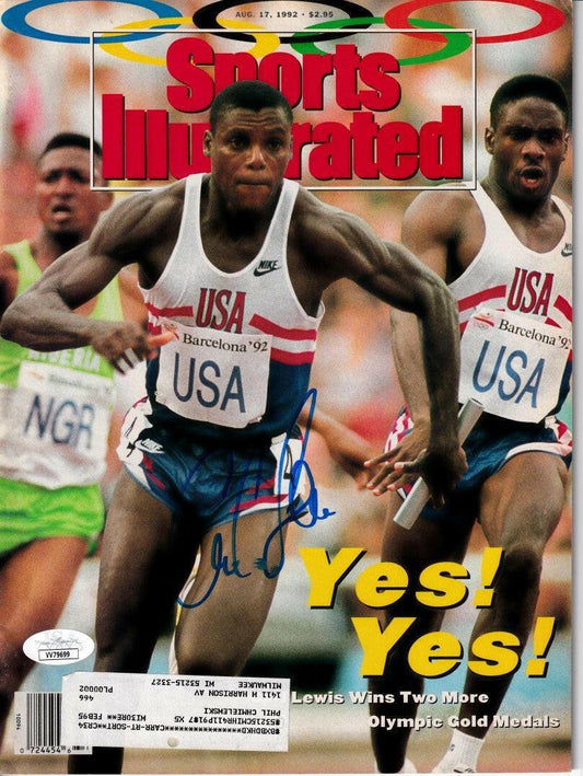 Carl Lewis signed 1992 Olympics Sports Illustrated magazine JSA - AutographsForSale.com