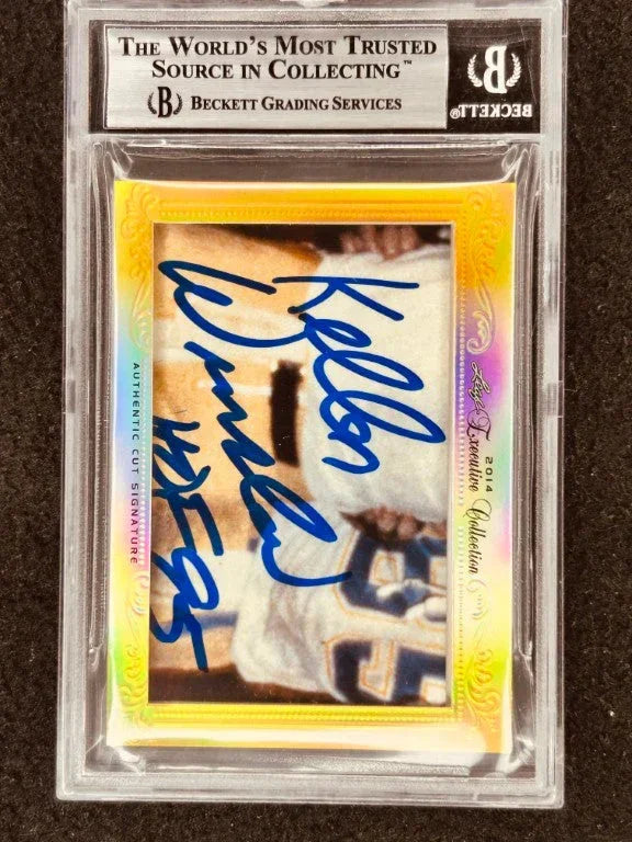 Antonio Gates Kellen Winslow 2014 Leaf Masterpiece Cut Signature certified signed card 1/1 JSA Chargers - AutographsForSale.com