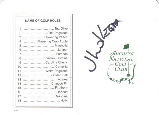 Jhonattan Vegas autographed Augusta Masters scorecard - AutographsForSale.com