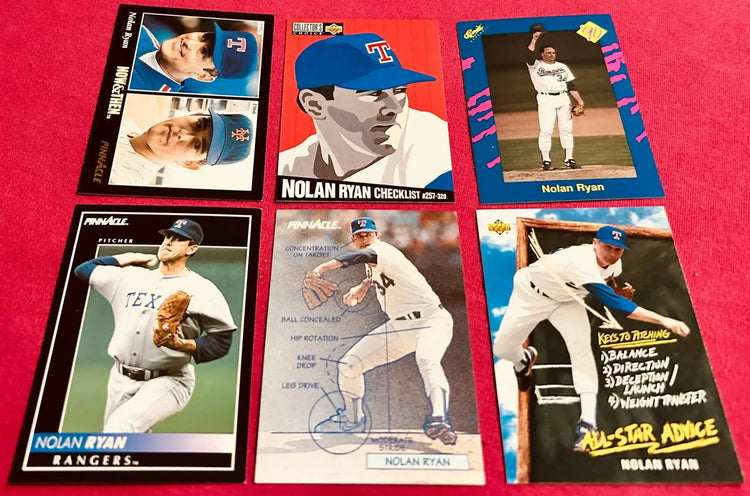 6 Nolan Ryan Texas Rangers 1990 1992 1993 cards Classic Pinnacle Upper Deck - AutographsForSale.com
