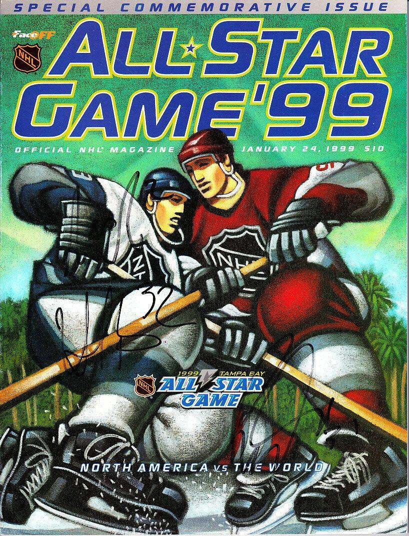 Arturs Irbe Al MacInnis Ron Tugnutt signed 1999 NHL All-Star program - AutographsForSale.com