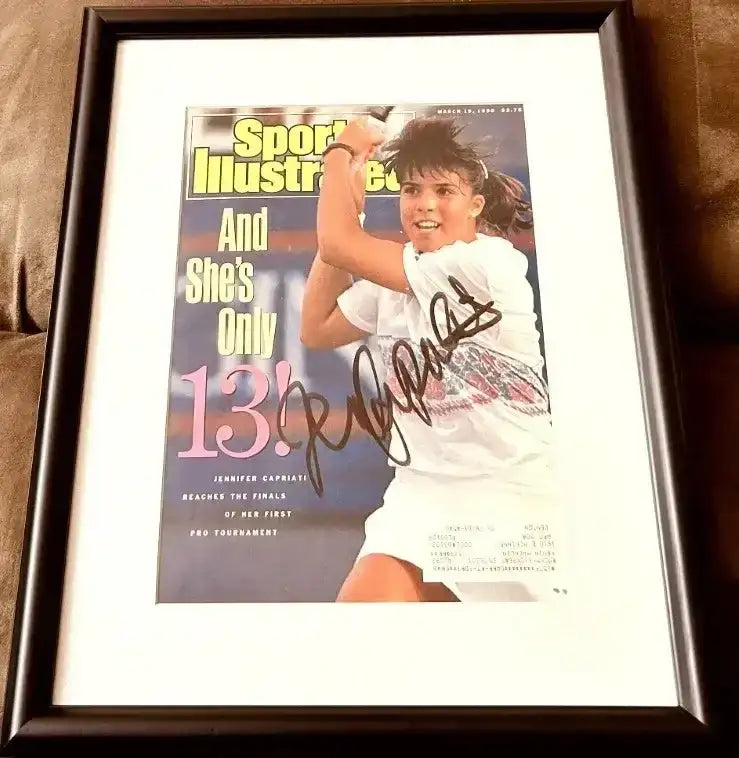 Jennifer Capriati signed 1990 Sports Illustrated cover framed JSA - AutographsForSale.com