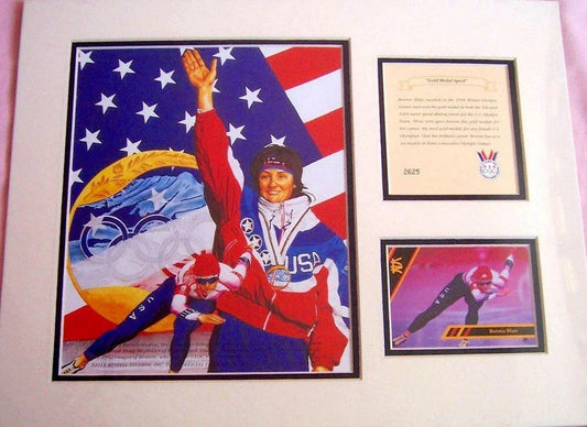 Bonnie Blair 1994 Olympic Gold Medal Speed Skater 11x14 matted Art Print - AutographsForSale.com