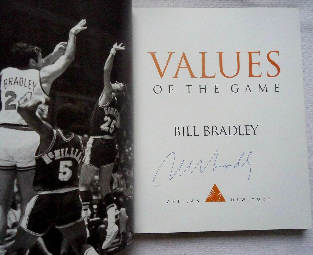 Bill Bradley NY Knicks autographed Values of Game book - AutographsForSale.com