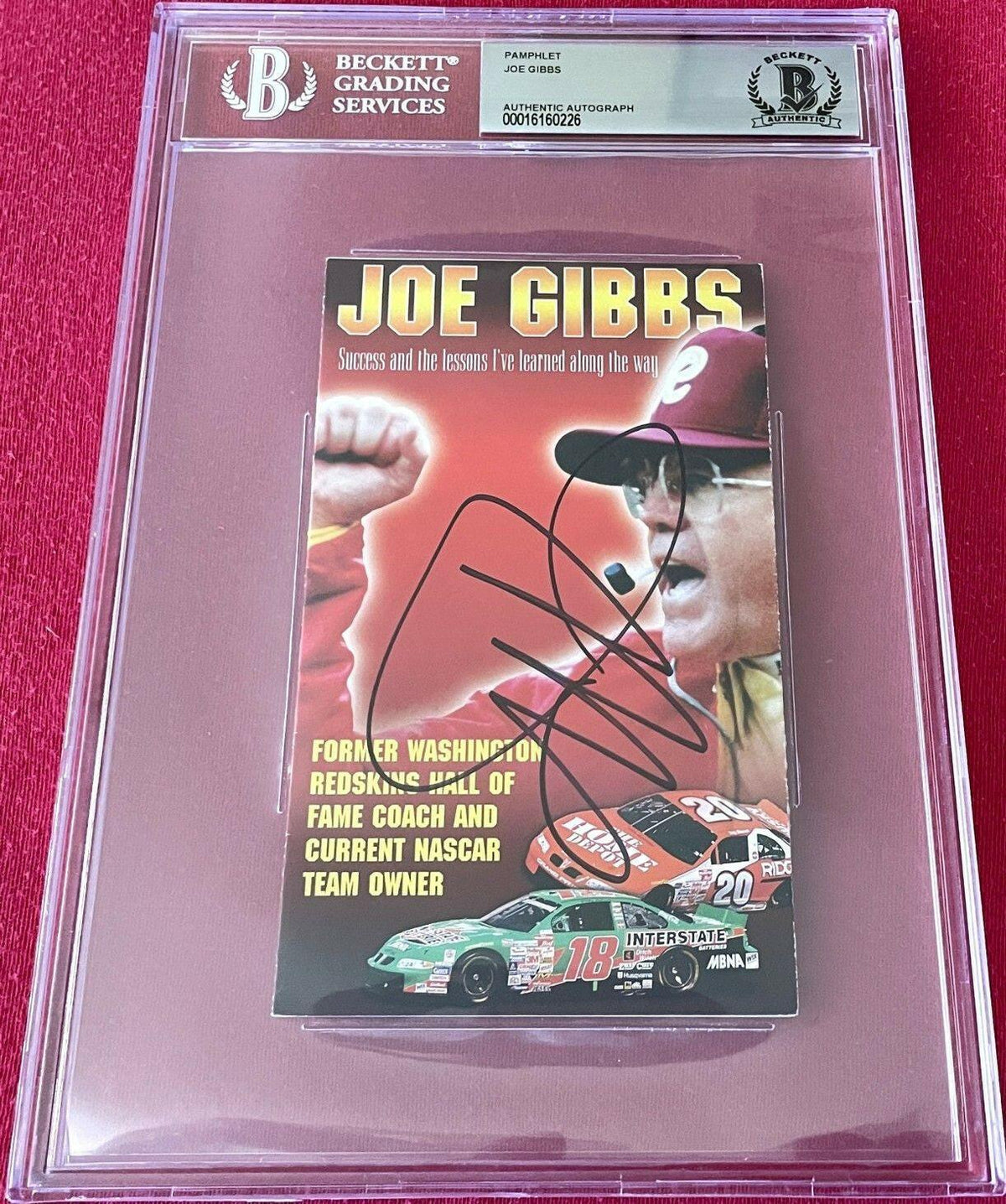 Joe Gibbs autographed Washington Redskins bible pamphlet BAS slabbed - AutographsForSale.com