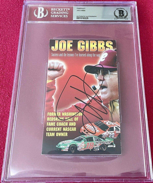 Joe Gibbs autographed Washington Redskins bible pamphlet BAS slabbed - AutographsForSale.com